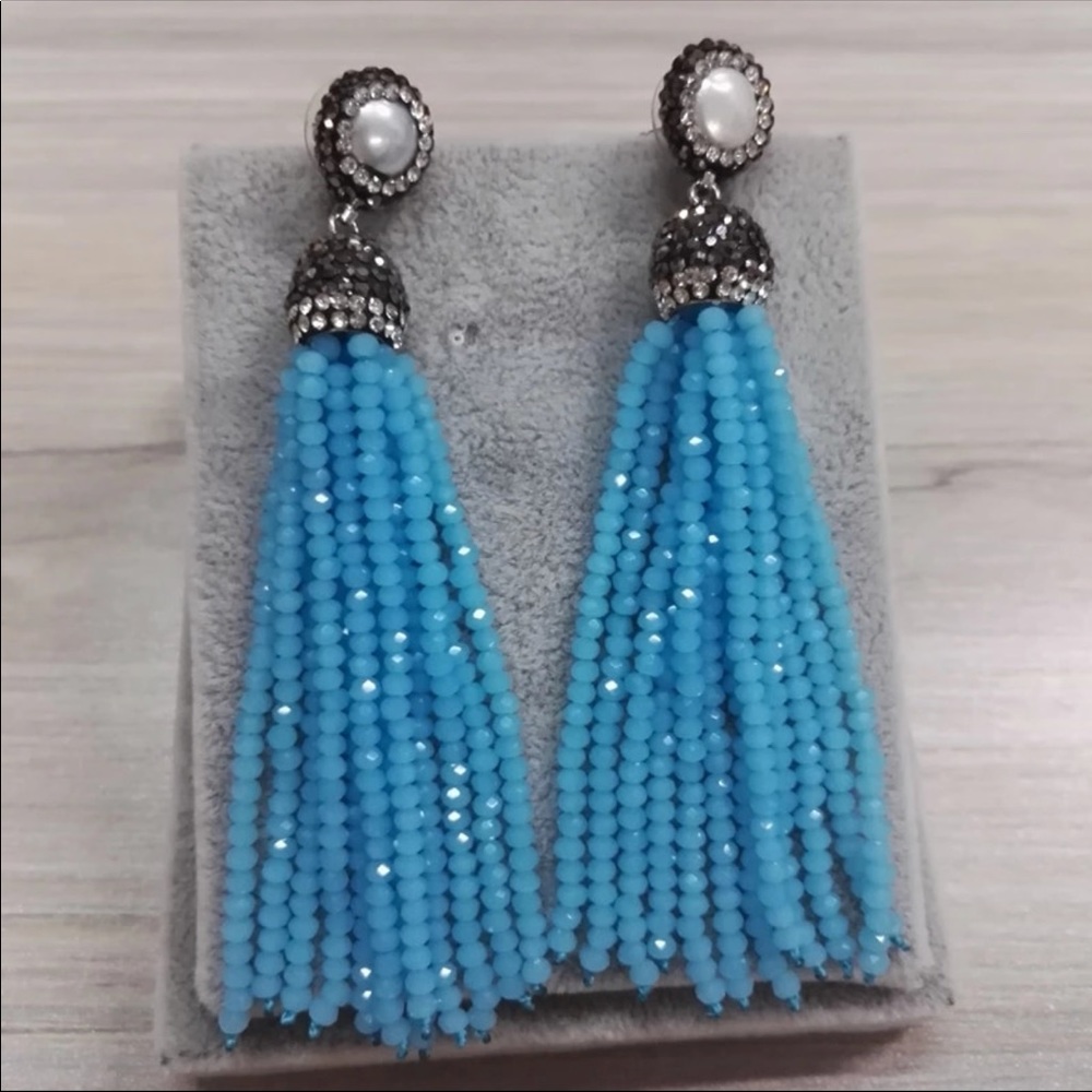Beaded tassel earrings